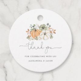 Fall Pumpkin Baby Shower Tack Gåvor Etiketter