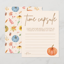 Fall Pumpkin Baby Shower Time Capsule Card