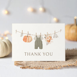 Fall Pumpkin Barnkläders Baby Shower Tack Kort