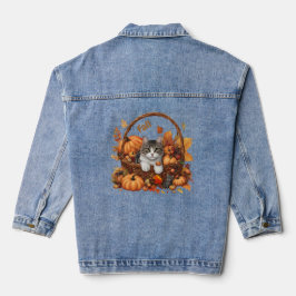 Fall Pumpkin Basket med Cute Cats
