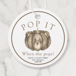 Fall Pumpkin Bear! Babydusch Gåvor Etiketter