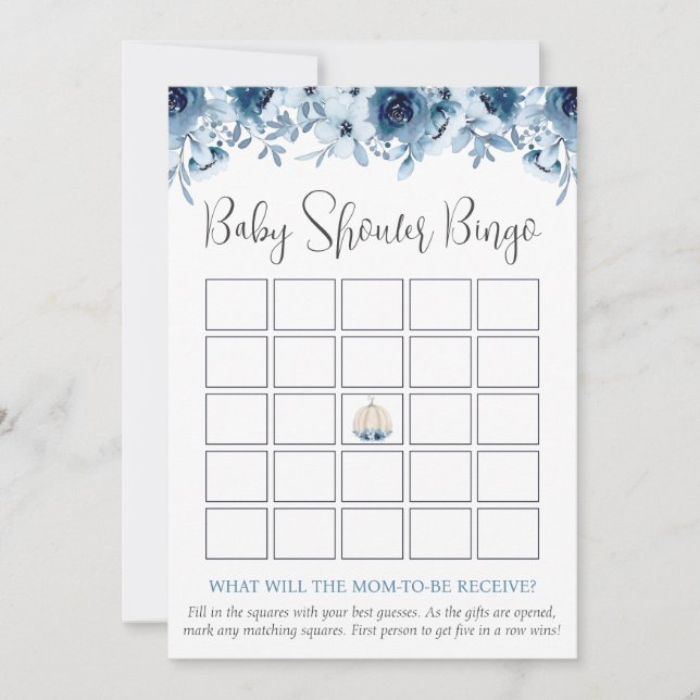 Fall Pumpkin Bingo gissar vem babyskor spelar Inbjudningar (Framsida)