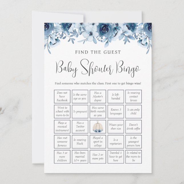 Fall Pumpkin Bingo gissar vem babyskor spelar Inbjudningar (Framsida)