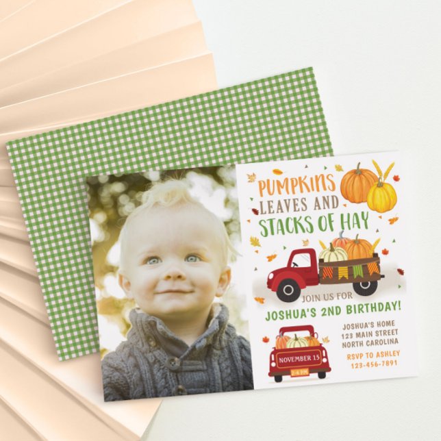 Fall Pumpkin Birthday-inbjudan pojke Inbjudningar (Skapare uppladdad)