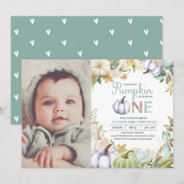 Fall Pumpkin Bjud till hösten första födelsedagsin Inbjudningar