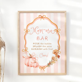 Fall Pumpkin Blommigt Baby Shower Mamma-osa Pub Poster