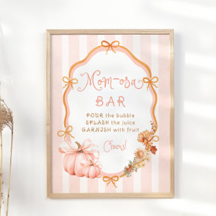 Fall Pumpkin Blommigt Baby Shower Mamma-osa Pub Poster