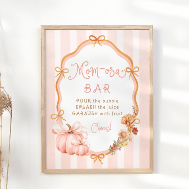 Fall Pumpkin Blommigt Baby Shower Mamma-osa Pub Poster (Skapare uppladdad)
