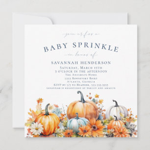 Fall Pumpkin Blommigt Baby Shower Sprinkle Inbjudningar