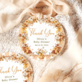 Fall Pumpkin Blommigt Baby Shower Tack Gåvor Etiketter