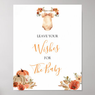 Fall Pumpkin Blommigt Barnkläders Lämnar Önskemål Poster