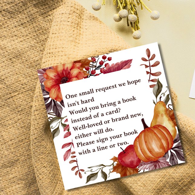 Fall Pumpkin Blommigt Bokar för Baby Tilläggskort (Skapare uppladdad)