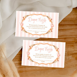 Fall Pumpkin Blommigt Diaper Raffle Biljett Tilläggskort