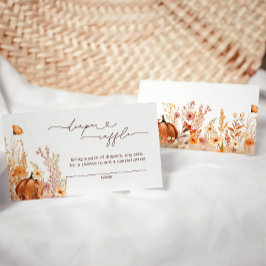 Fall Pumpkin Blommigt Diaper Raffle Tilläggskort