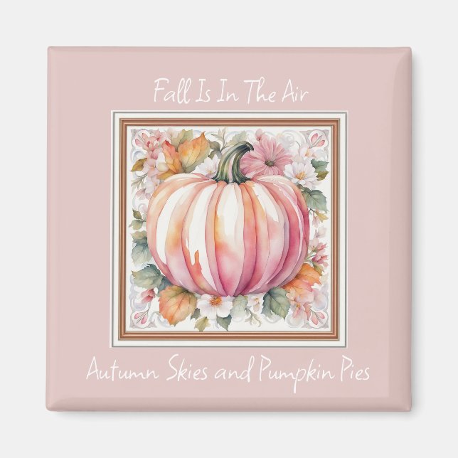 Fall Pumpkin-Blommigt Magnet (Framsidan)