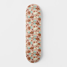 Fall Pumpkin-Blommigt Mini Skateboard Bräda 18,5 Cm