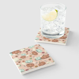 Fall Pumpkin-Blommigt Stenunderlägg