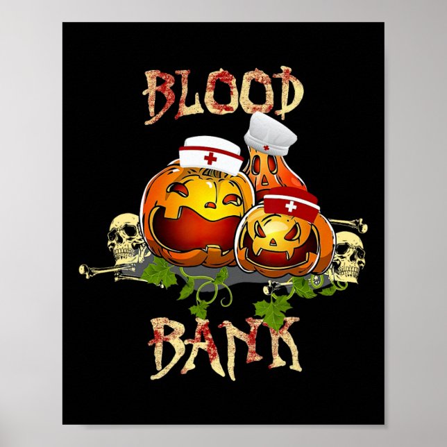Fall Pumpkin Blood Nk Halloween Lab Scientist Medi Poster (Framsidan)