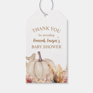 Fall Pumpkin Boho Baby Shower Presentetikett