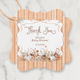 Fall Pumpkin Boho Blommigt Baby Shower Tack Gåvor Etiketter