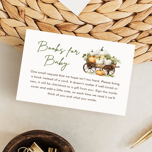 Fall Pumpkin Bokar för Baby Baby Shower Tilläggskort (Skapare uppladdad)