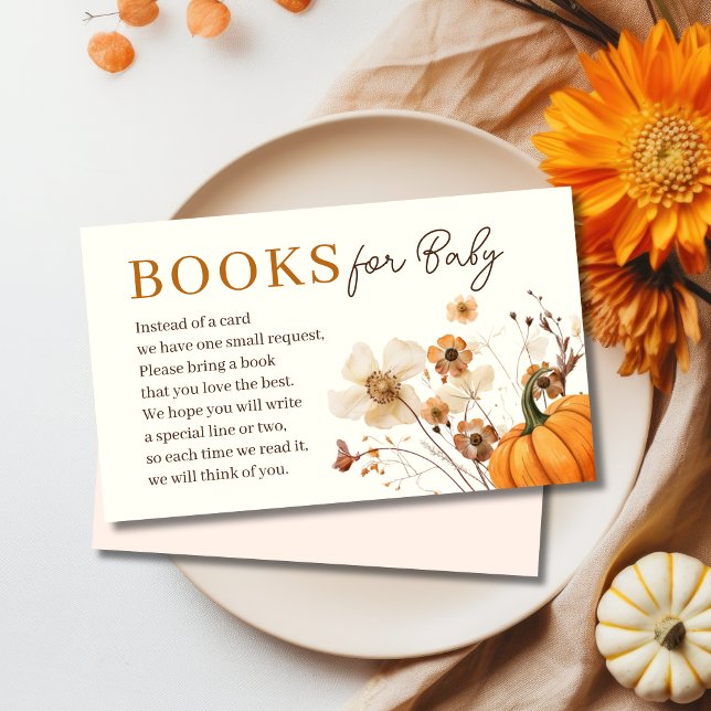 Fall Pumpkin Bokar för Baby-höljeskort Tilläggskort (Pumpkin Books fro baby enclosure card)