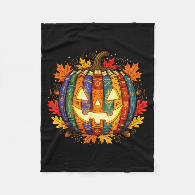 Fall Pumpkin Book Lover, Soky Librarian Teacher Ha Fleecefilt (Framsidan)