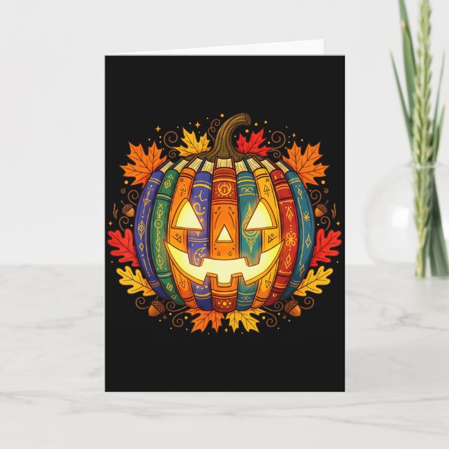 Fall Pumpkin Book Lover, Soky Librarian Teacher Ha Kort (Framsida)