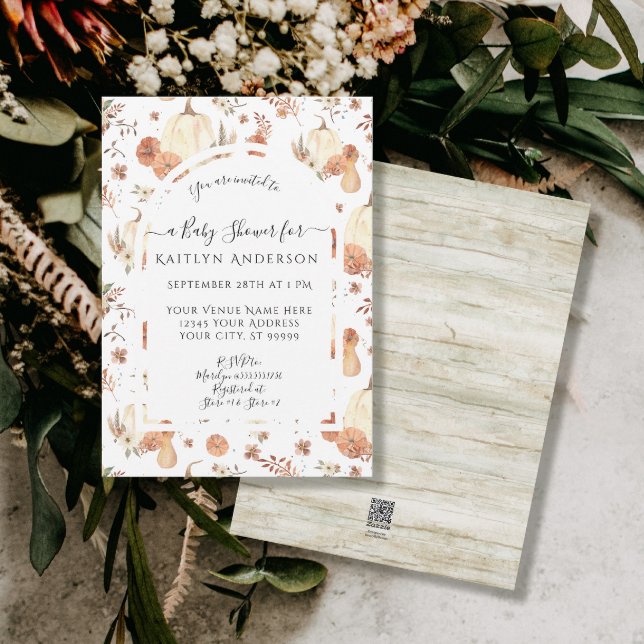 Fall Pumpkin Botanian Watercolor Blommigt Baby (Skapare uppladdad)