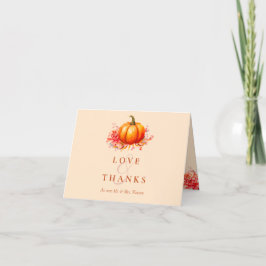 Fall Pumpkin Botanical Bröllop-bostäder Tack Kort