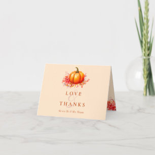 Fall Pumpkin Botanical Bröllop-bostäder Tack Kort