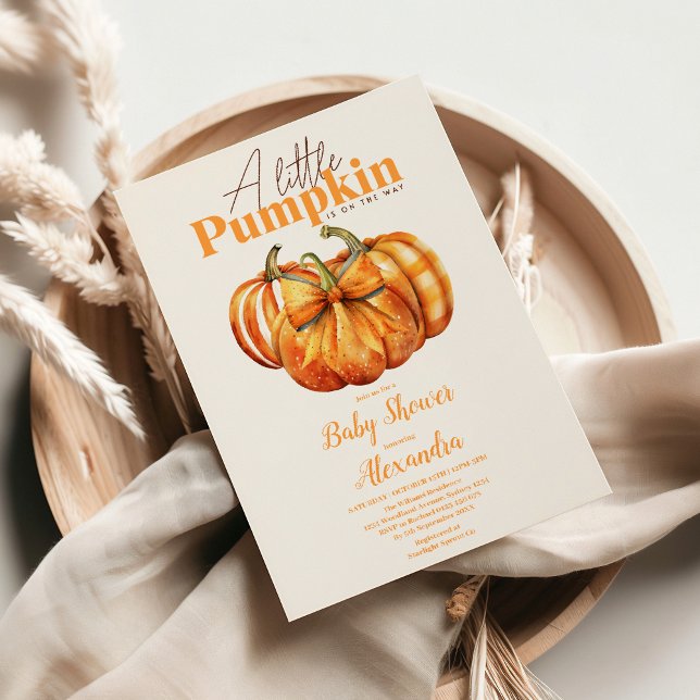 Fall Pumpkin Bow Girl Shower Inbjudningar (Skapare uppladdad)