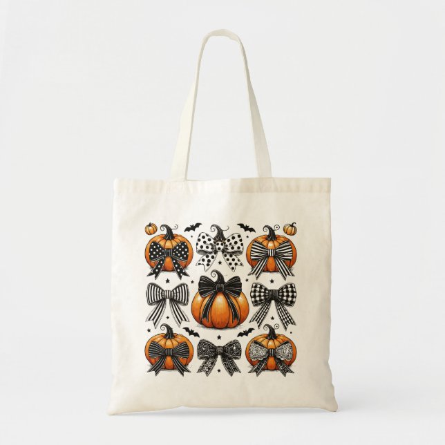 Fall Pumpkin Bow Tygkasse (Framsidan)