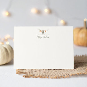 Fall Pumpkin Boy Barnkläders Baby Shower Tack Kort