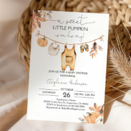 Fall Pumpkin Boy Barnkläders Babydusch Inbjudati Inbjudningar