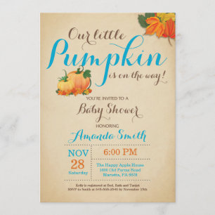 Fall Pumpkin Boy Shower-inbjudan Inbjudningar