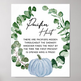 Fall Pumpkin Boy Shower Nappar Hunt Game Poster