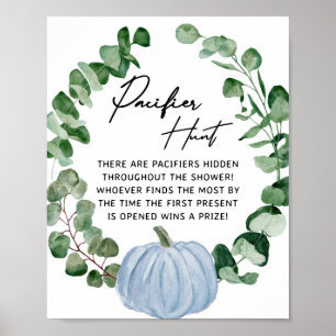 Fall Pumpkin Boy Shower Nappar Hunt Game Poster