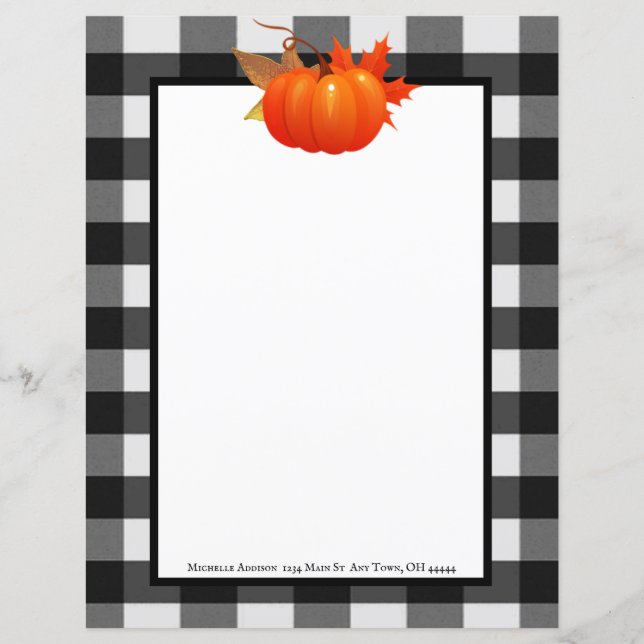 Fall Pumpkin Buffalo Play Personlig Papper (Framsida)