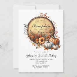 Fall Pumpkin Burnt Orange första födelsedag Inbjudningar