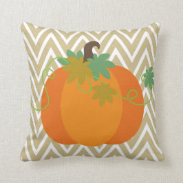 Fall Pumpkin Chevron Zigzag Mönster Throw Kudde
