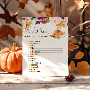 Fall pumpkin childrens bokar emoji pictionary-spel