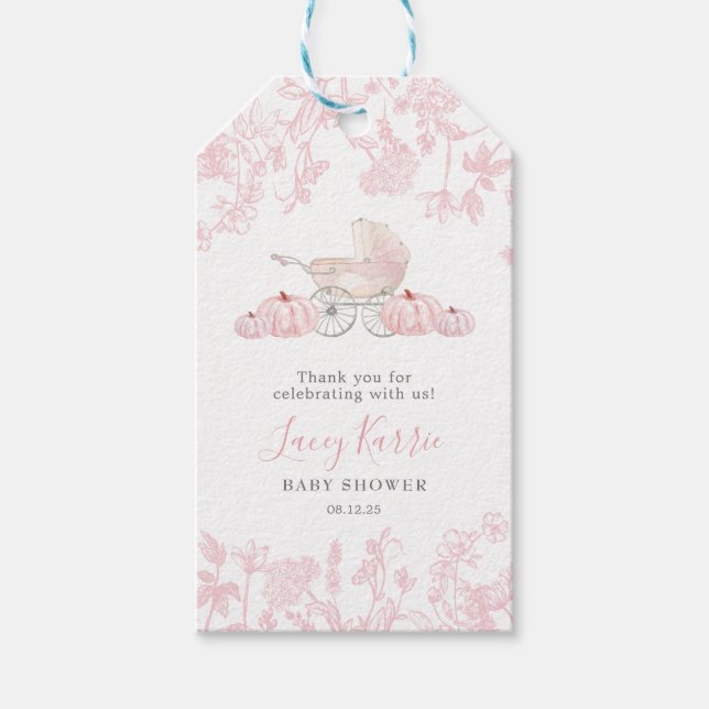 Fall Pumpkin Chinoiserie Favor-tagg Presentetikett (Framsidan)