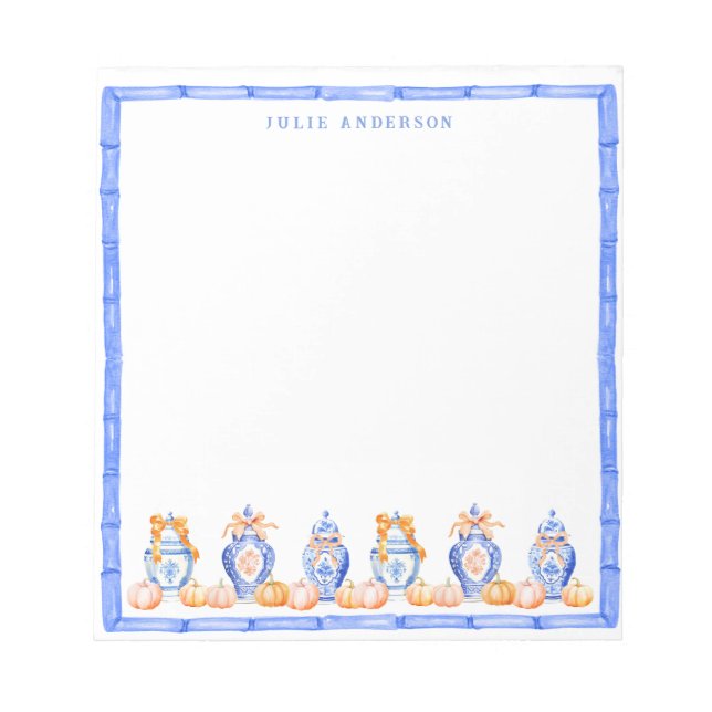 Fall Pumpkin Chinoiserie Ginger Burk Anteckningsblock (Framsida)