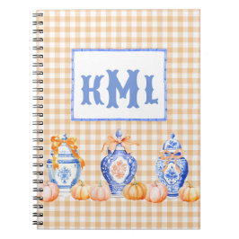 Fall Pumpkin Chinoiserie Ginger Burk Monogram Anteckningsbok