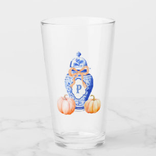 Fall Pumpkin   Chinoiserie Ginger Burk Monogram Glaskopp