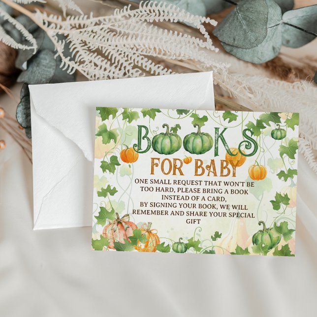 Fall Pumpkin Cute Baby Shower Bokar för Baby Tilläggskort (Skapare uppladdad)