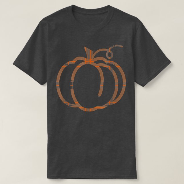 Fall Pumpkin Cute Thanksgiving Autumn Buffalo Plai T Shirt (Design framsida)