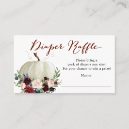 Fall Pumpkin Diaper Raffle Baby Shower Card Tilläggskort