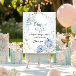 Fall Pumpkin Diaper raffle Boy-duschskylt Poster